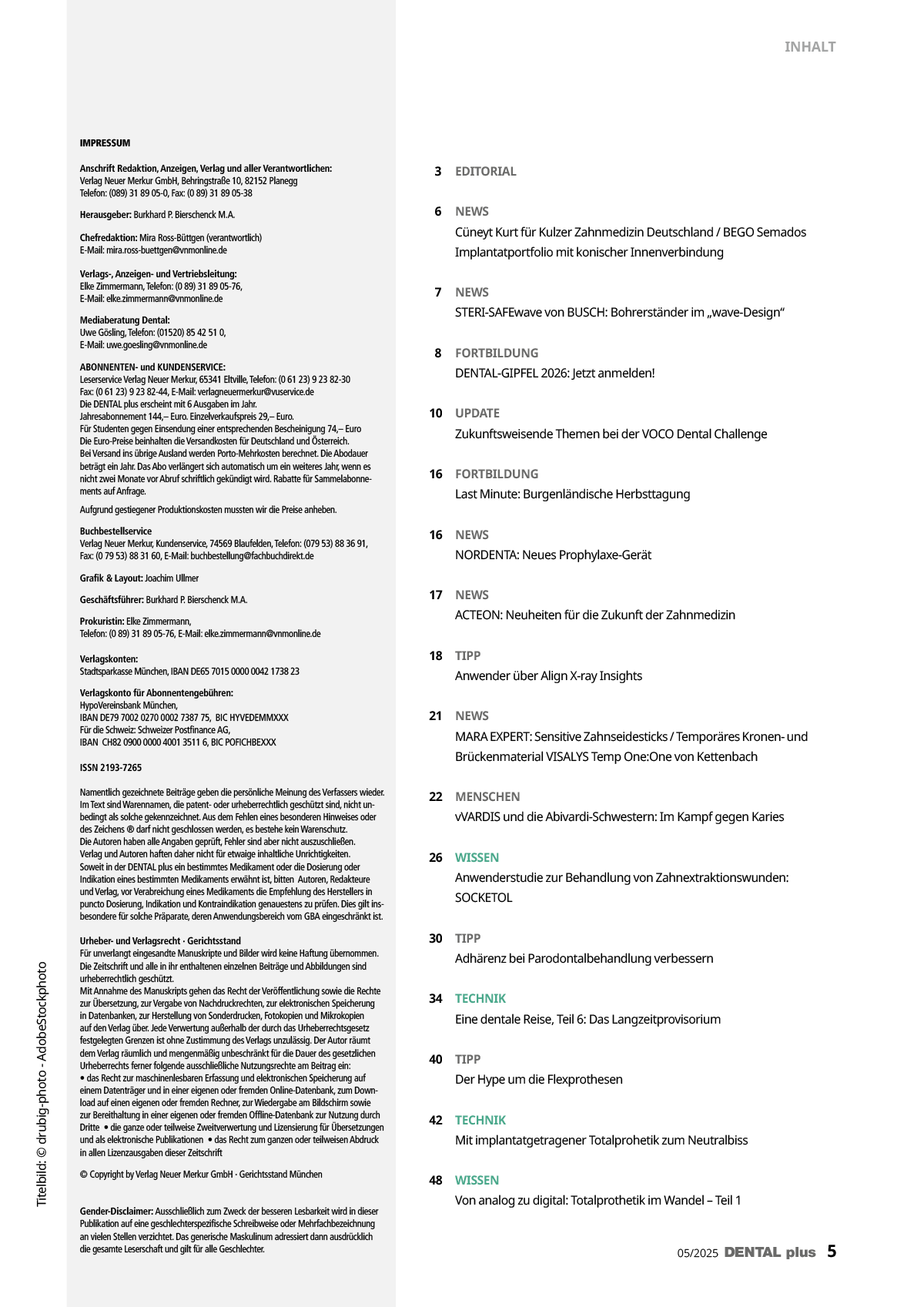 Dentalplus05_2025_Inhalt_Web Inhalt-dental-plus-5/2025