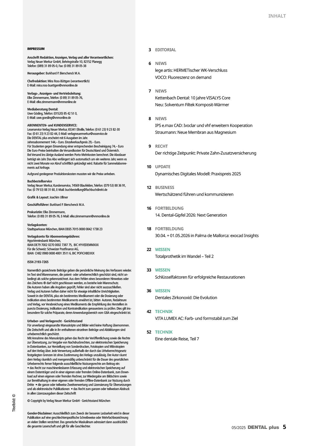 Dentalplus06_2025_Inhalt_web Inhalt-dental-plus-5/2025